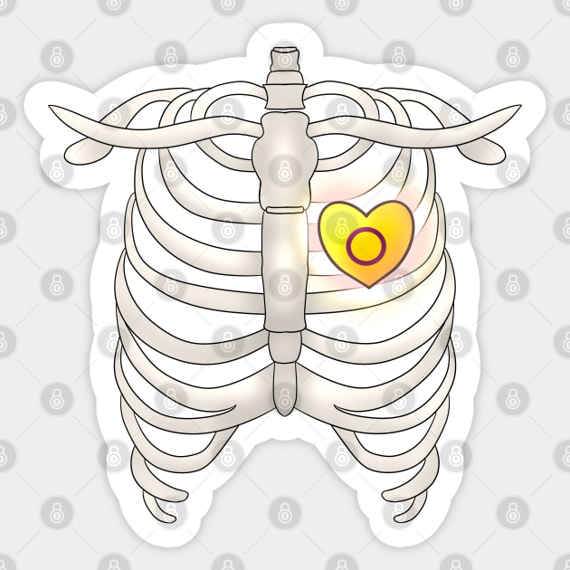 Bonecage With Intersex Heart Sticker by TheQueerPotato